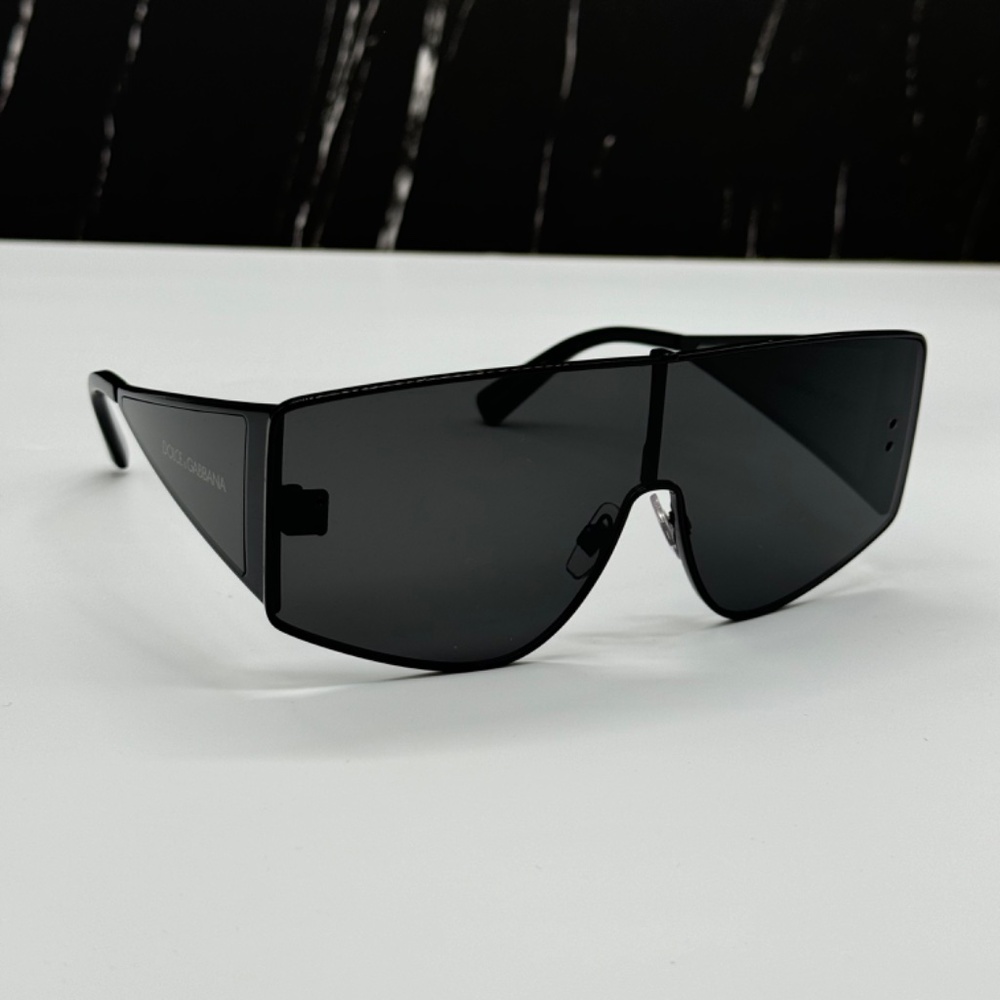 NEW DG2305 01/87 DOLCE&GABBANA BLACK OVERSIZED UNISEX SUNGLASSES